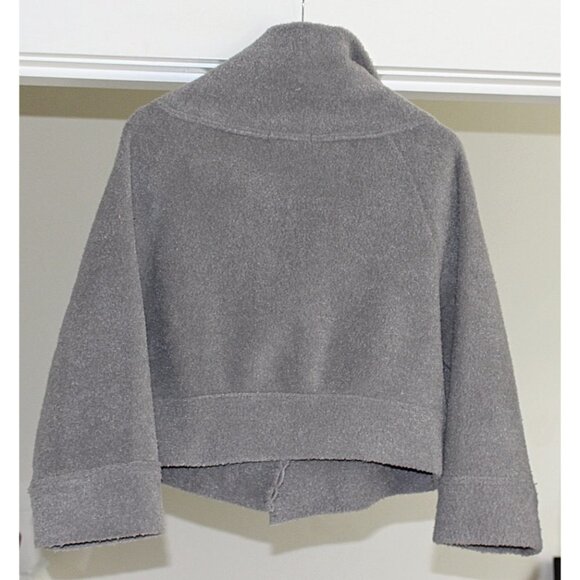 Alembika - Button Front, Convertible Collar Oversized Jacket- High Pile Fleece S - Picture 3 of 11